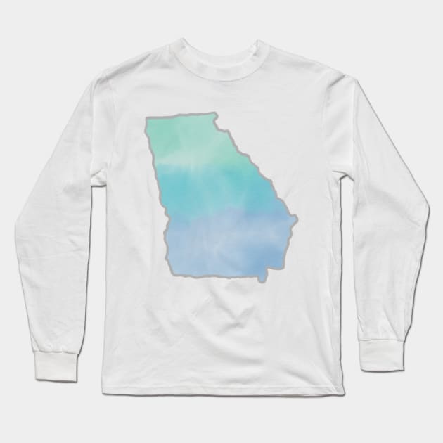 Watercolor Georgia Long Sleeve T-Shirt by JuliesDesigns